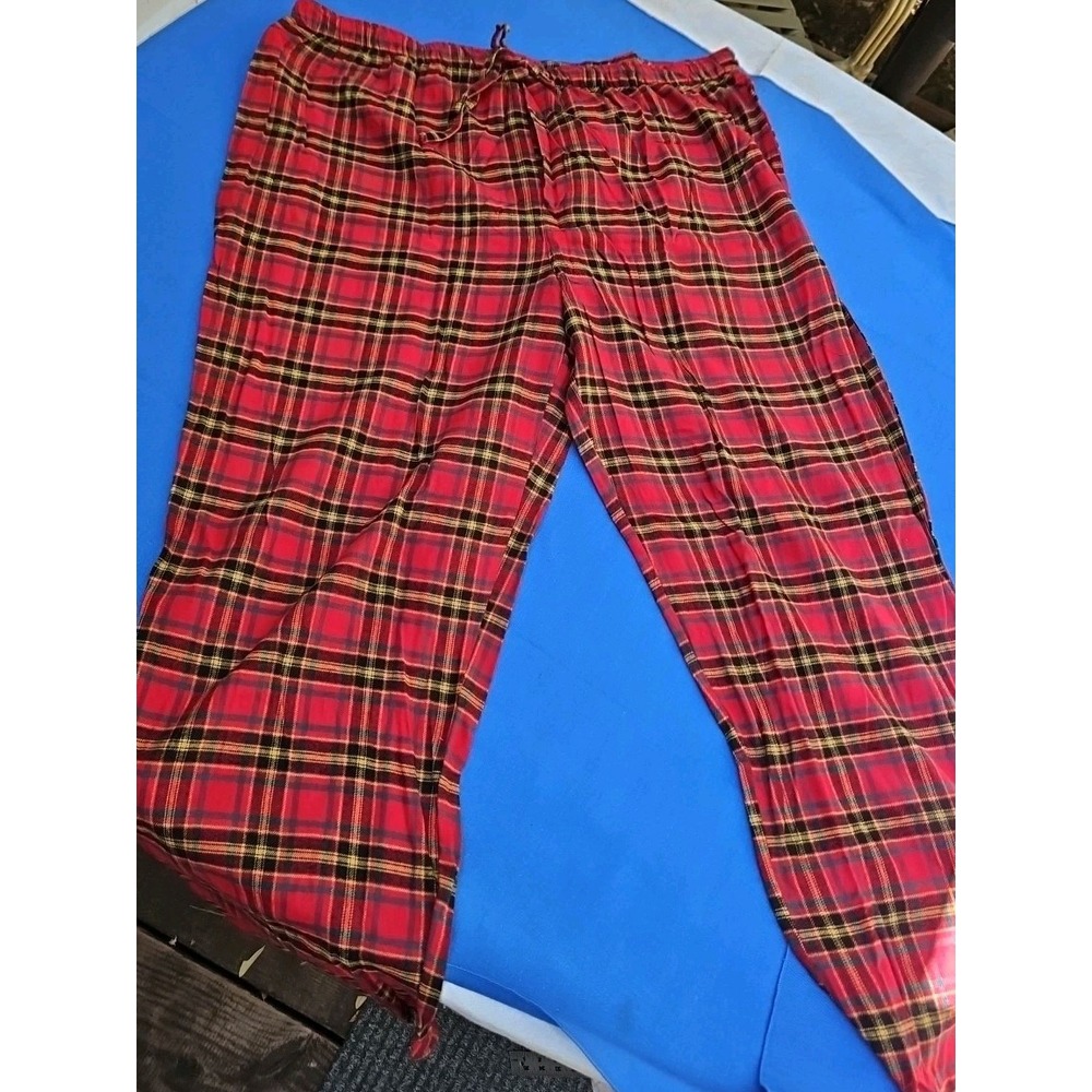 St. John's Bay Flannel Pajama Set Red Plaid PJs Lounge 2 Piece NEW XXL 2X - Picture 5 of 8